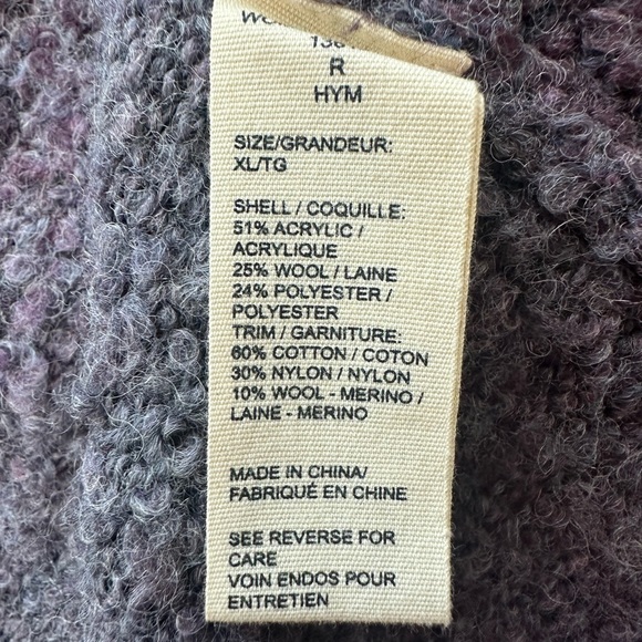 Woolrich Women's Burgundy and Gray Open Cardigan size XL - Picture 7 of 13